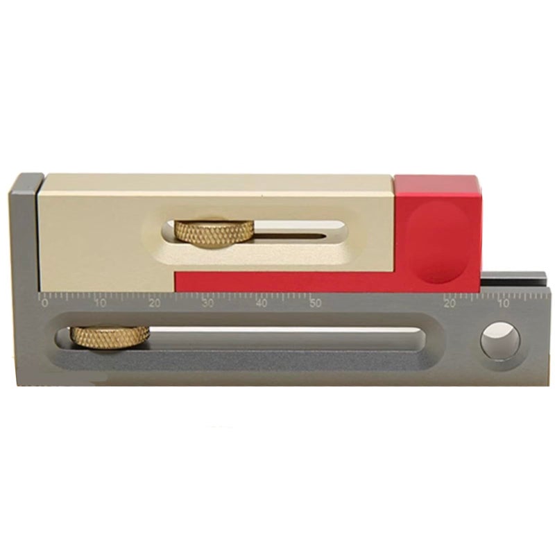 KZU Table Saw Slot Adjuster, Mortise and Tenon Tool, Aluminum Alloy Measuring Block, Movable Ruler, Saw Slot Measuring Gauge, Table Woodworking Tool for Length Compensation - Image 1