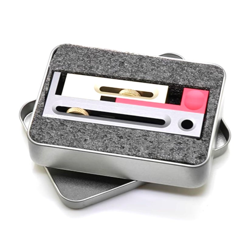 KZU Table Saw Slot Adjuster, Mortise and Tenon Tool, Aluminum Alloy Measuring Block, Movable Ruler, Saw Slot Measuring Gauge, Table Woodworking Tool for Length Compensation - Image 3