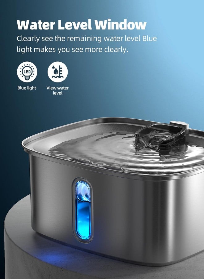 MAILOFY Dog Water Fountain for Large Dogs, 9L/2.4Gal Stainless Steel Dog Fountain with Water Level Window & Filtration, Automatic Pet Water Bowl Dispenser Indoor, Super Quiet for All Dogs and Multi-Pet - Image 3