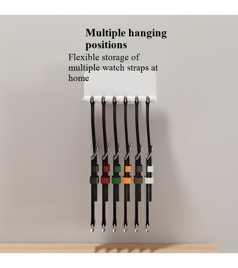 Black Wall Mounted No Drill Apple Watch Band Rack For Bedroom - Image 4