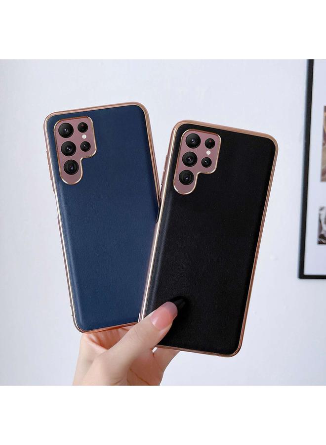 S-TOP Case For Samsung Galaxy S22 Ultra 5G Genuine Leather Xiaoya Series Nano Electroplating Phone Case - Image 5