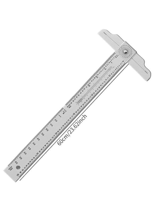 T Square Ruler Rotatable T Ruler Transparent Engineering Ruler T Square 24 Ruler for Office Home Engineer Woodworking  - Image 3