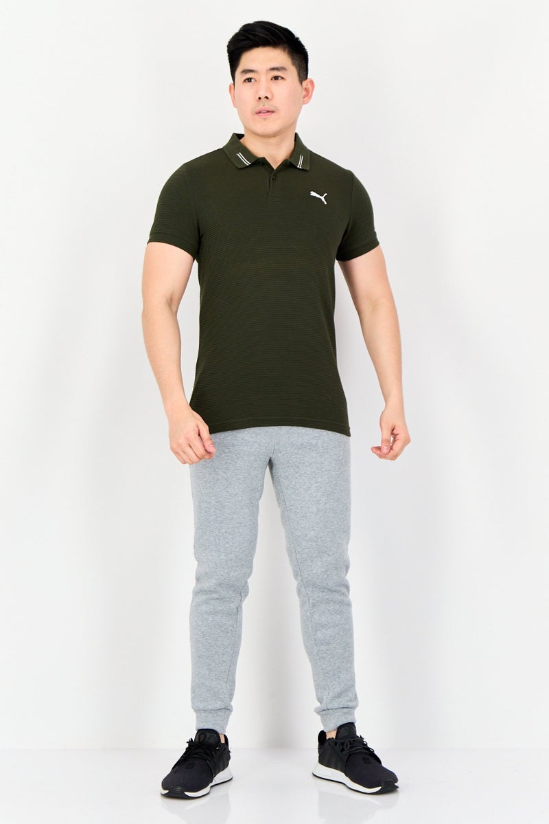 PUMA Men Sportswear Fit Short Sleeves Outdoor Polo Shirt, Dark Olive - Image 2