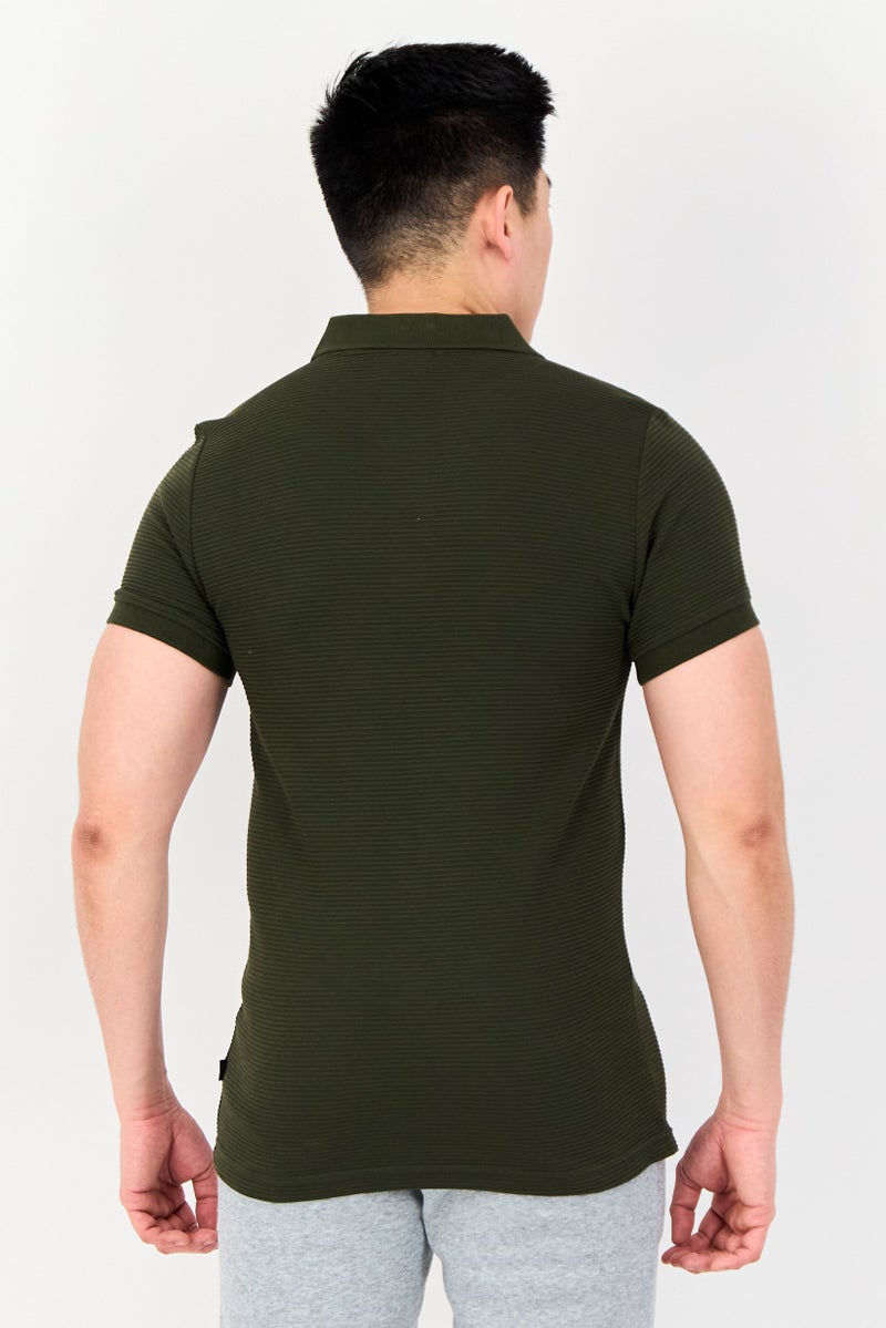 PUMA Men Sportswear Fit Short Sleeves Outdoor Polo Shirt, Dark Olive - Image 3