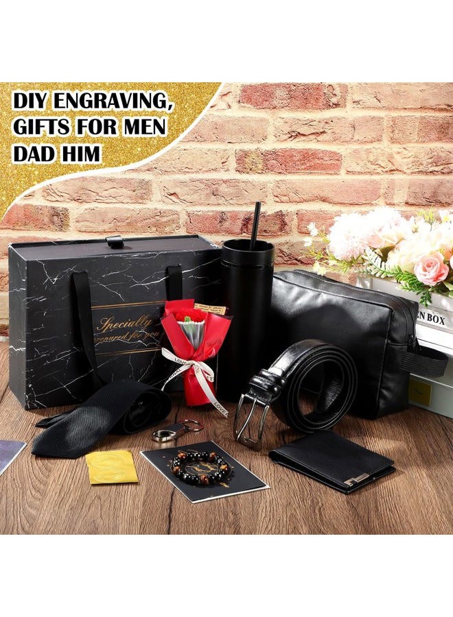 Tioncy 10 Pcs Gifts Set for Men: Men Birthday Gift Basket Box Kit-16 oz Tumblers Wallet Tie Belt -retirement Anniversary Thank You Present for Dad Husband Boyfriend Coworker(Rose) - Image 3