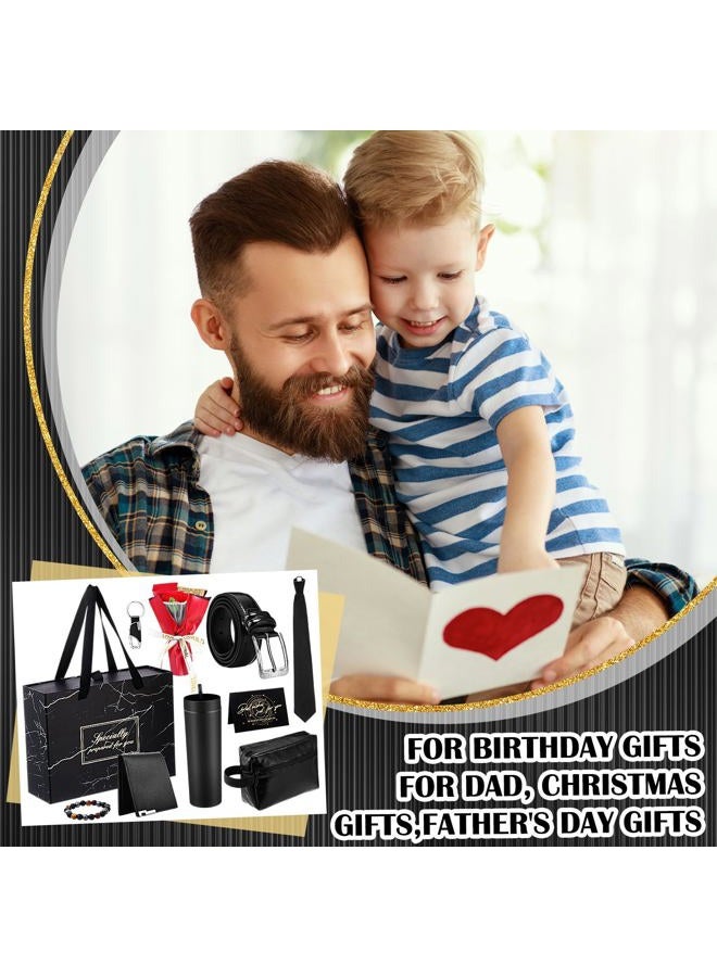 Tioncy 10 Pcs Gifts Set for Men: Men Birthday Gift Basket Box Kit-16 oz Tumblers Wallet Tie Belt -retirement Anniversary Thank You Present for Dad Husband Boyfriend Coworker(Rose) - Image 4