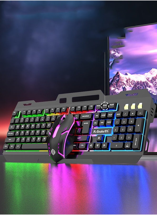 HaveDream - Mechanical Luminous Feel English Keyboard And Mouse Set, Wired USB (Black) - Image 1