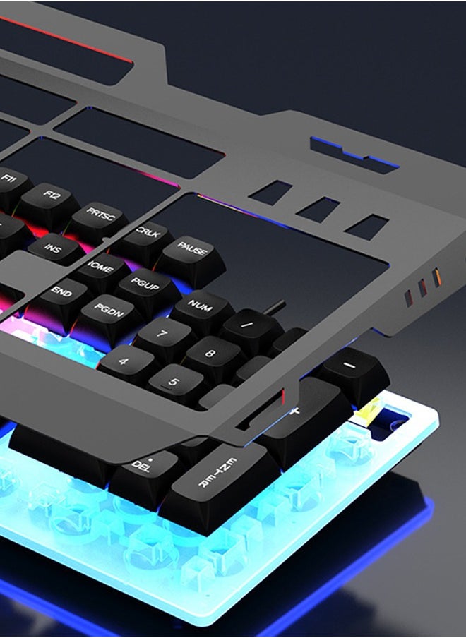 HaveDream - Mechanical Luminous Feel English Keyboard And Mouse Set, Wired USB (Black) - Image 1