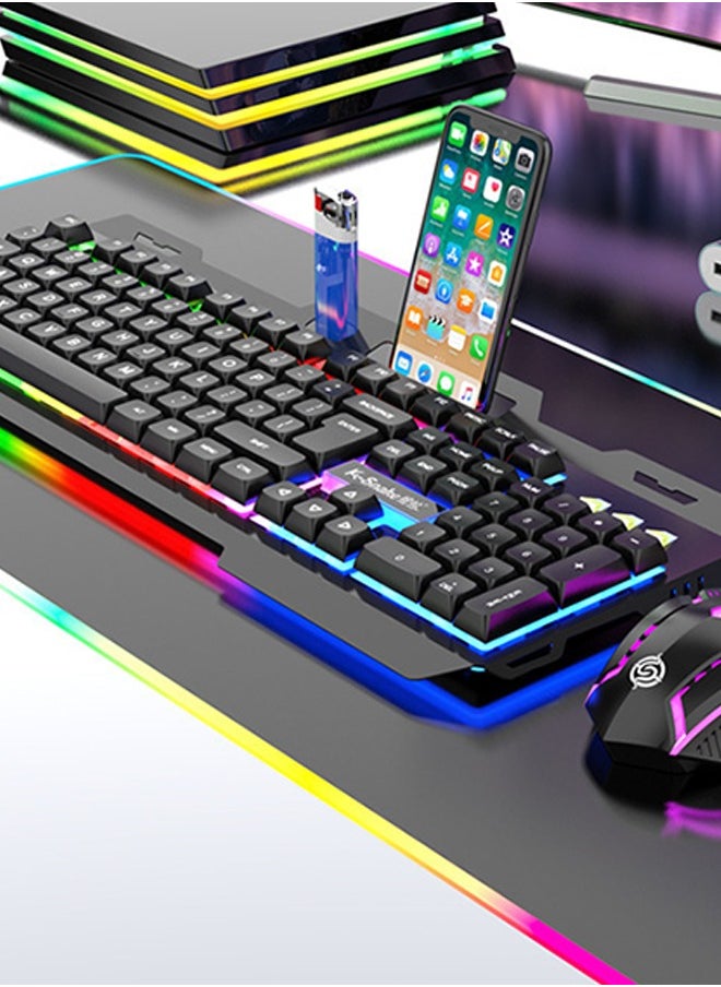 HaveDream - Mechanical Luminous Feel English Keyboard And Mouse Set, Wired USB (Black) - Image 1