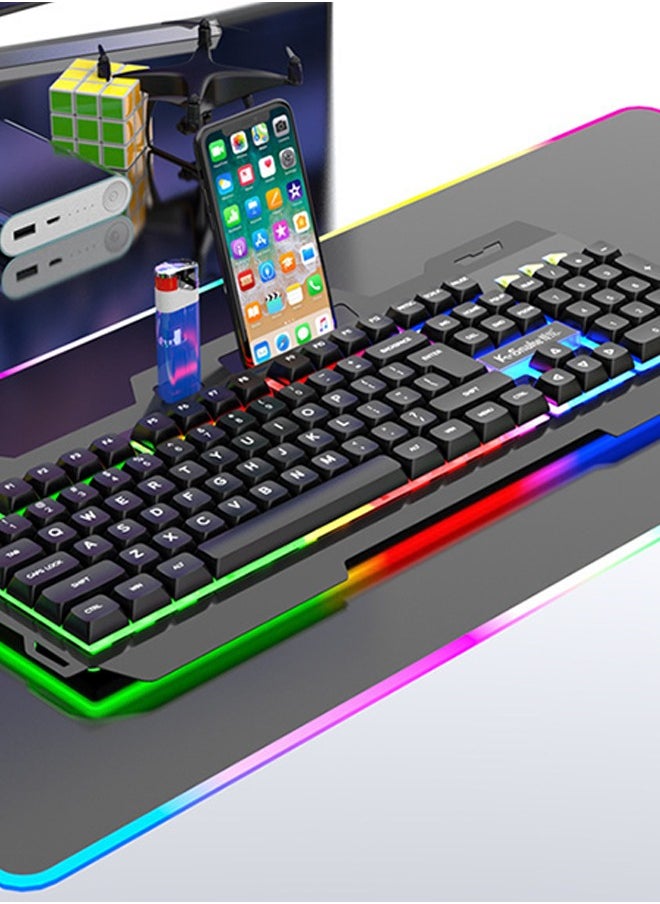 HaveDream - Mechanical Luminous Feel English Keyboard And Mouse Set, Wired USB (Black) - Image 1