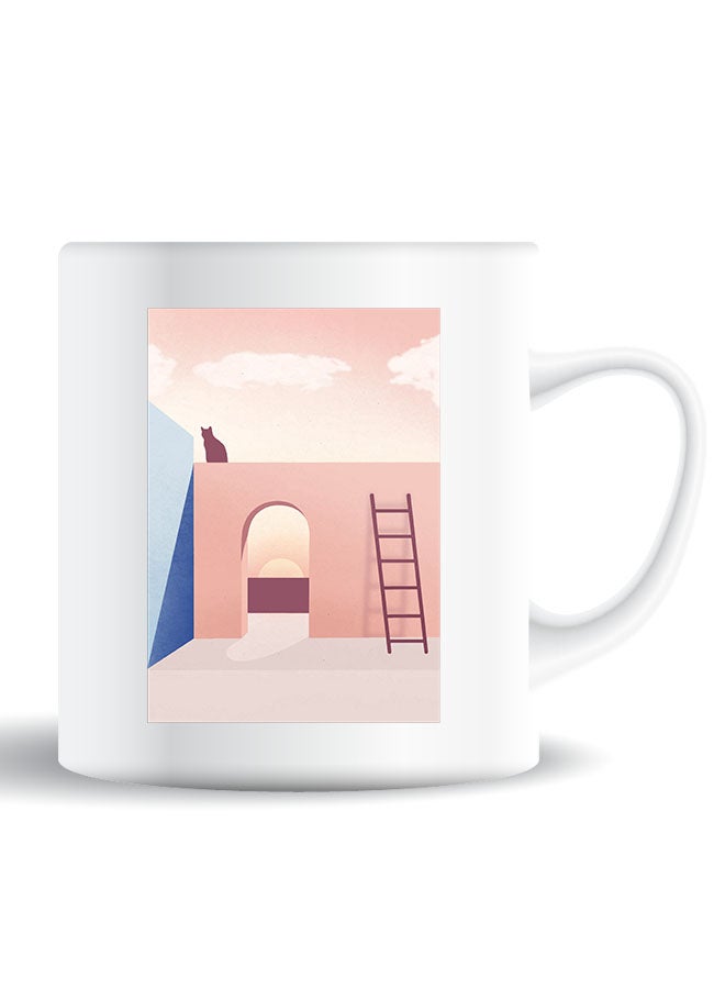 Theodor Premium Quality Two Sided Printed Coffee Mug Tea Cup Cat On The Roof 2 For Home Office, Kids Men Women - Image 1