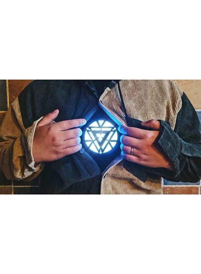 Gerophor Arc Reactor Illuminate T-Shirt Tony Cosplay Novelty Costume Stark Bracelet (XL) Black - Image 2