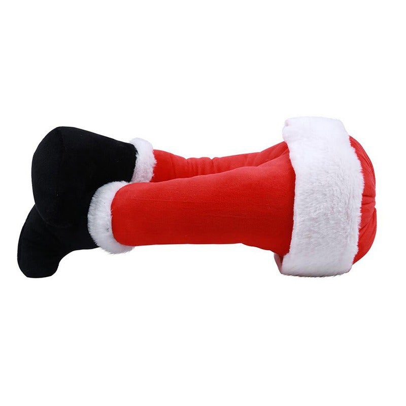 Christmas Tree Decoration Plush Door Decoration Santa Claus Legs Christmas Decoration Home Ornament red Total length is about 38cm, width is about 21cm, thickness is about 16cm, foot length is 11cm - Image 3
