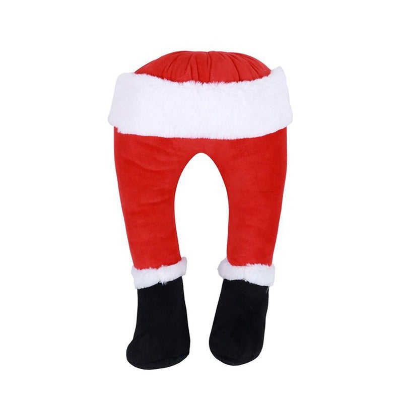Christmas Tree Decoration Plush Door Decoration Santa Claus Legs Christmas Decoration Home Ornament red Total length is about 38cm, width is about 21cm, thickness is about 16cm, foot length is 11cm - Image 2