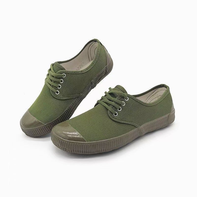 High-Top Liberation Shoes, Labor Protection Canvas Shoes, Men'S Yellow Rubber Shoes, Women'S Wear-Resistant, Non-Slip Construction Site Work Shoes, Agricultural Shoes - Image 1