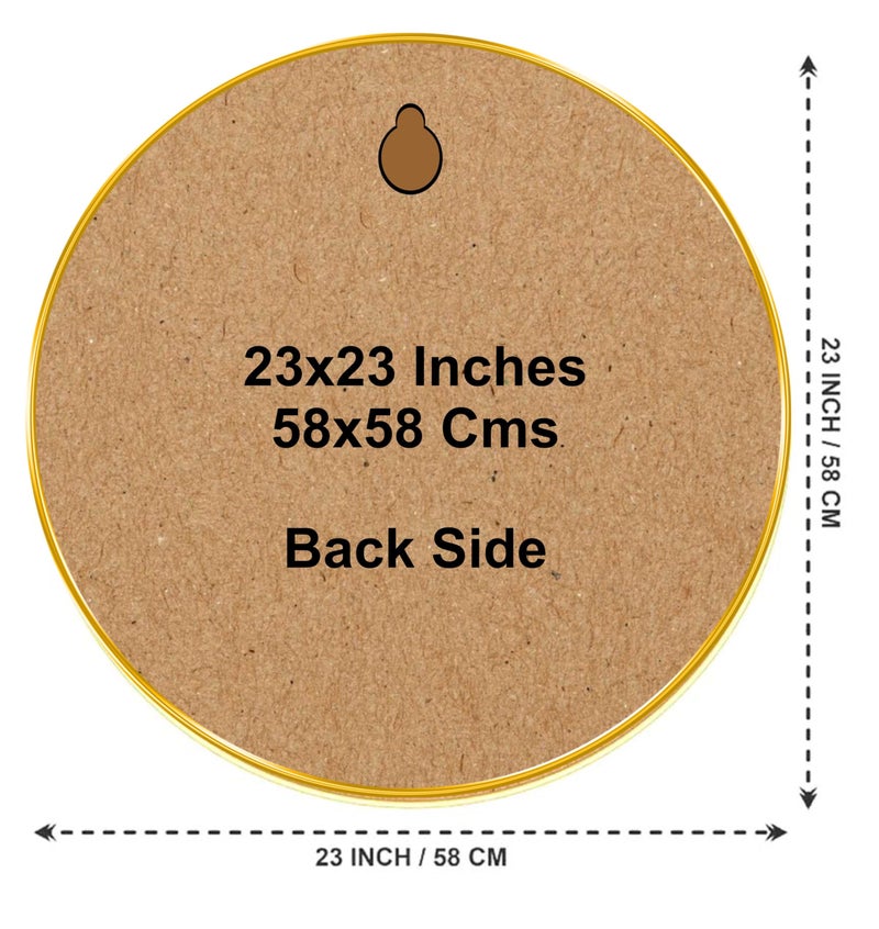 SAF Kaaba Round Wall Painting with Golden Frame | Islamic Religious Art for Home Mosque Office | Mecca Pilgrimage Wall Hanging Décor | Spiritual Islamic Gift (23 X 23 Inch) GR-250 - Image 2