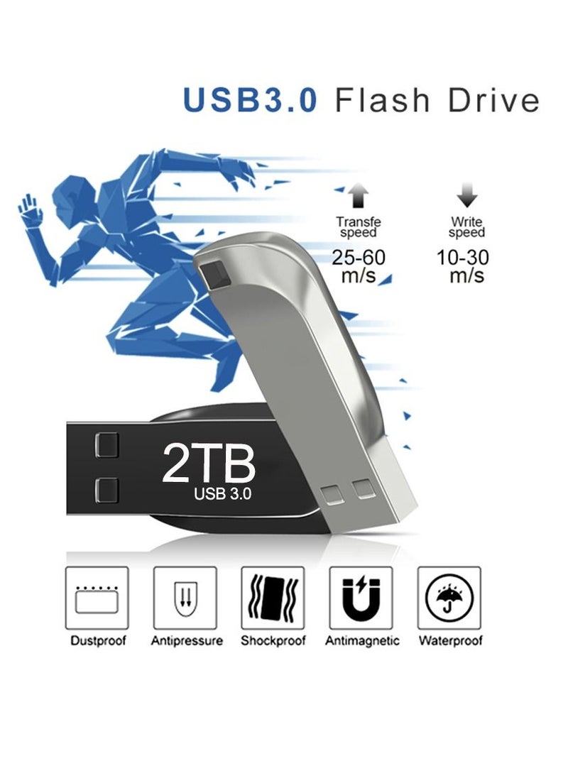 Generic - 2TB USB 3.0 High speed Flash Metal Pen Drive Waterproof Black - Image 1