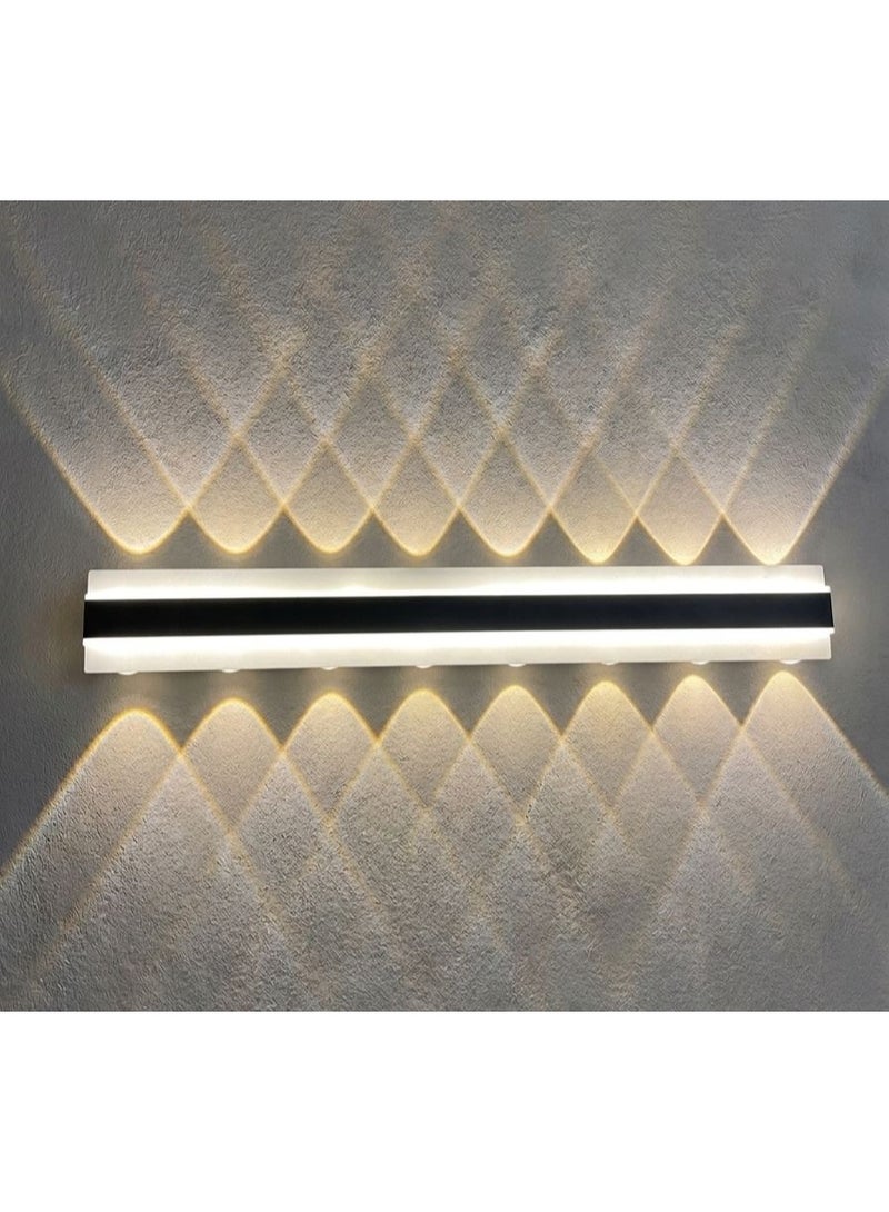 Modern LED Wall Sconce, Two-Way Geometric Lighting Effect, Black and White - Image 1