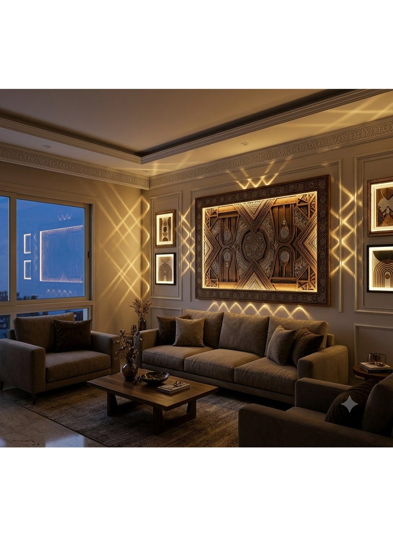 Modern LED Wall Sconce, Two-Way Geometric Lighting Effect, Black and White - Image 3