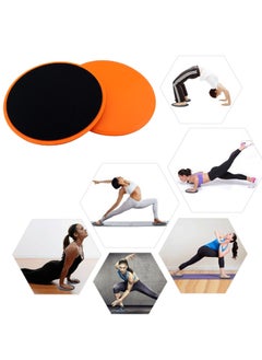 Generic Exercise Sliders Gliding Discs Dual Sided Total Body Workout System 2Pcs, Orange  - Image 4