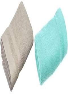 Rosa Home Rosa home honeycomb cotton facetowel, 100 x 50 cm - grey + Rosa Home Honeycomb Cotton Face Towel, 100 X 50 cm - Turquoise 
