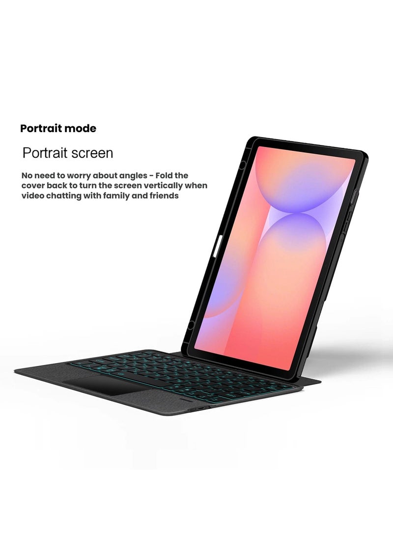 general Backlit keyboard case compatible with Samsung Galaxy Tab S11 11-inch 2025 tablet with magnetic detachable touch keyboard and leather case with pen slot - Image 3