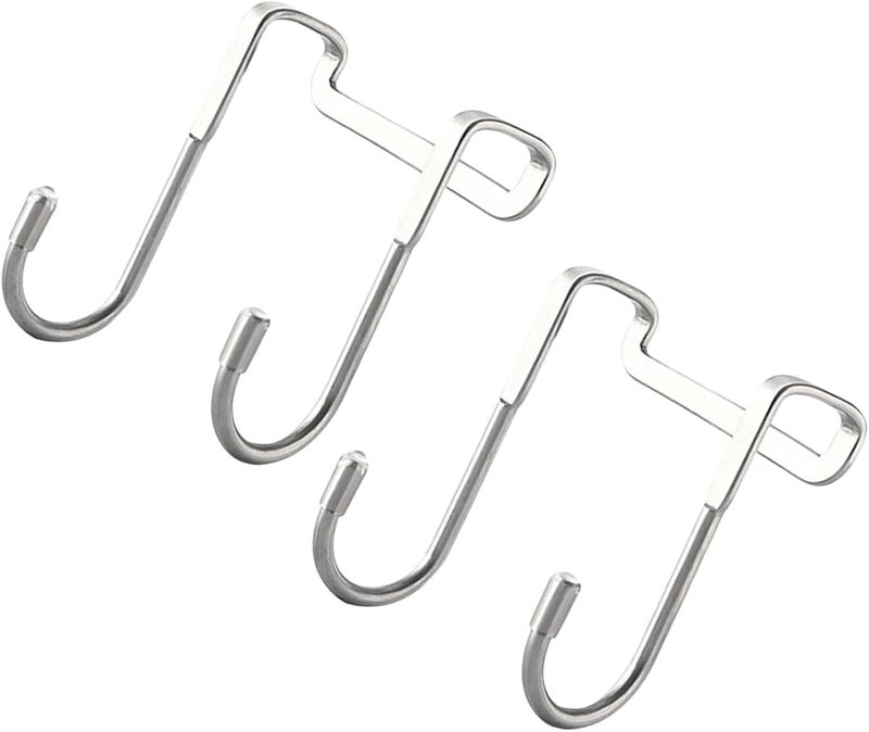 Garneck 2Pcs Stainless Steel S Hooks Over Door Hanger for Towels and Bags for Kitchen and Bathroom Organization Space Saving Design for Cabinets and Showers - Image 1