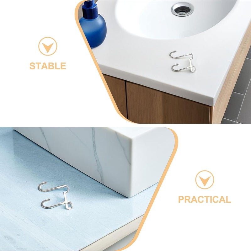 Garneck 2Pcs Stainless Steel S Hooks Over Door Hanger for Towels and Bags for Kitchen and Bathroom Organization Space Saving Design for Cabinets and Showers - Image 3