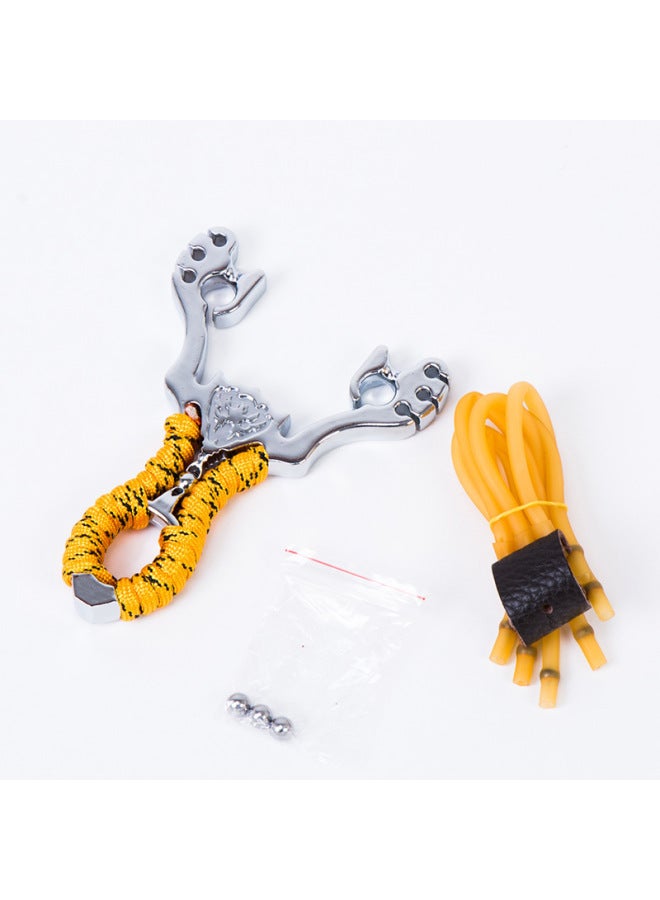 Wolverine Powerful Slingshot Rubber Band Group Professional Precision Traditional Card Ball Special Elastic Rack Golden Slingshot-Specifications:King Kong Wolf 1 Pair Of Rubber Bands + 100 Steel Balls 200 Clay Balls  - Image 2