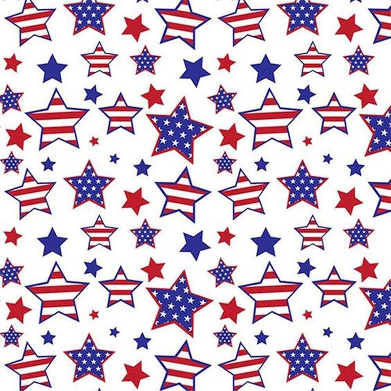 Heat Transfer Vinyl, Patriotic Print Red White Blue Ink Heat Transfer Iron on Vinyl Bundle Sheets USA American Flag Pattern 4th of July Independence Day Washable for Ironing Clothes, 12x10 Inch - Image 1