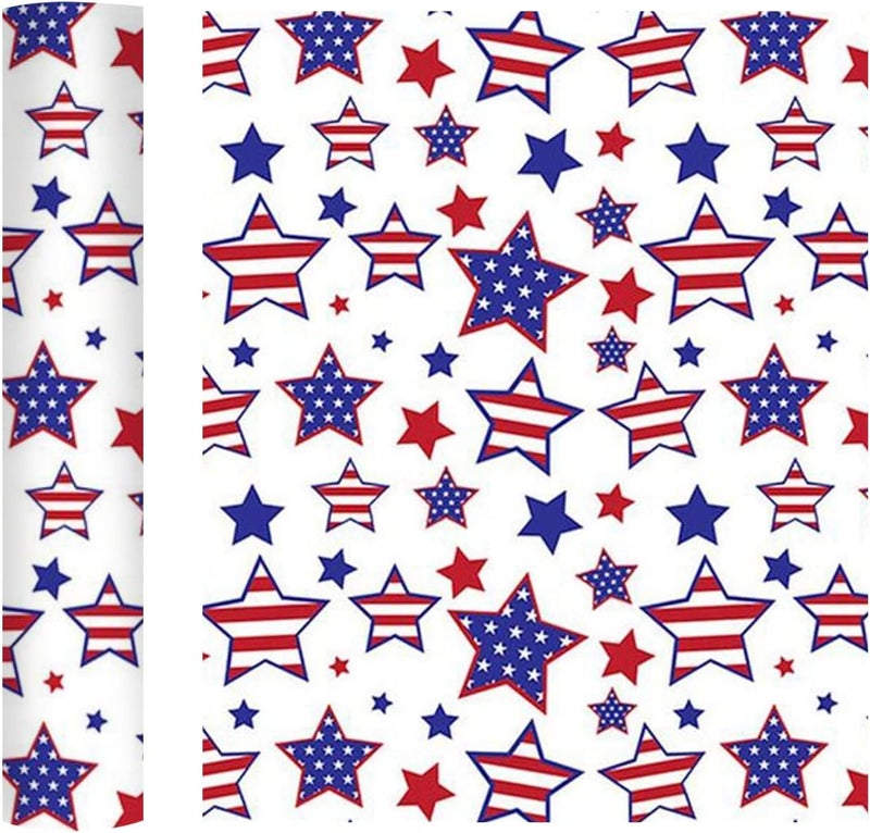 Heat Transfer Vinyl, Patriotic Print Red White Blue Ink Heat Transfer Iron on Vinyl Bundle Sheets USA American Flag Pattern 4th of July Independence Day Washable for Ironing Clothes, 12x10 Inch - Image 2