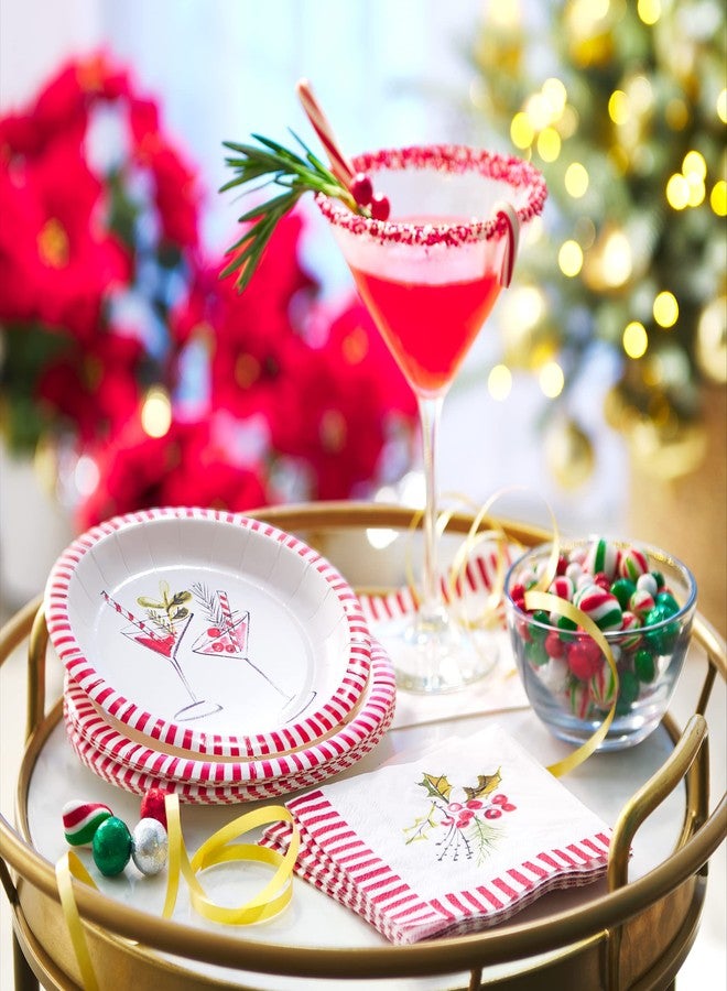 American Greetings 36-Count 7 in. Dessert Plates by Kathy Davis, Christmas Party Supplies - Image 4