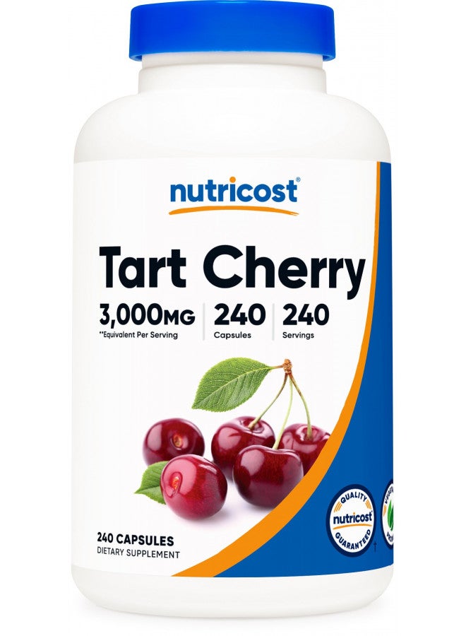 Nutricost Tart Cherry Extract 3000mg, 240 Vegetarian Capsules - Gluten Free, Non-GMO