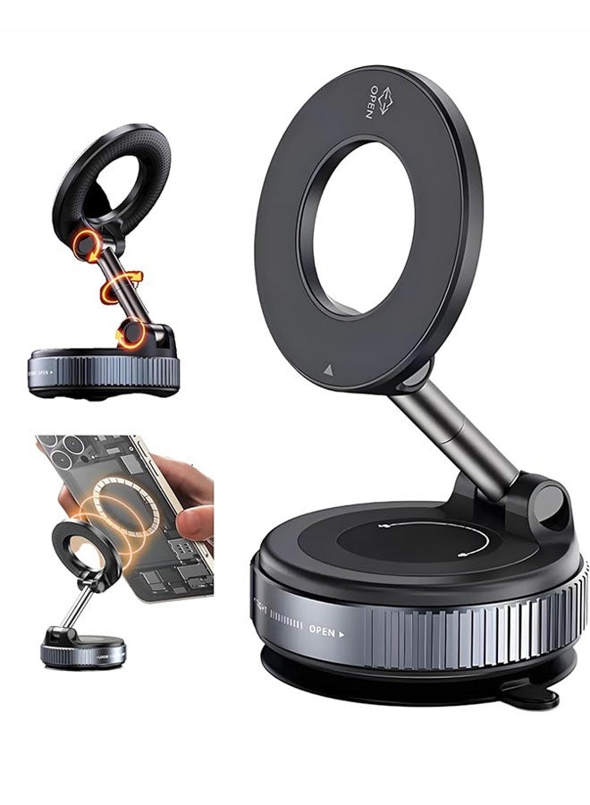 Magnetic Phone Holder for Car, Vacuum Suction Car Phone Holder, Phone Holders for Your Car, Car Magnetic Phone Mount Compatible with All Smartphone  - Image 1