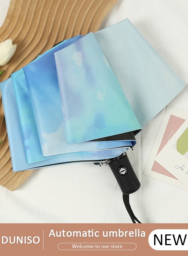 DUNISO Windproof Folding Travel Umbrella Anti-UV Sun And Rain Umbrellas Compact Portable For Women and Men - Image 1