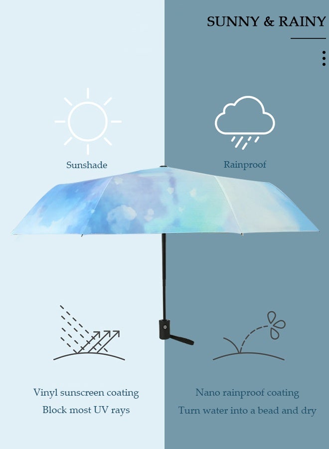 DUNISO Windproof Folding Travel Umbrella Anti-UV Sun And Rain Umbrellas Compact Portable For Women and Men - Image 3