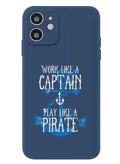 Theodor Protective Slim Fit Case Liquid Silicone Cover with Full Body Protection Anti-Scratch Shockproof Case For iPhone 12 Blue  - Work like a Captain white copy  - Image 1