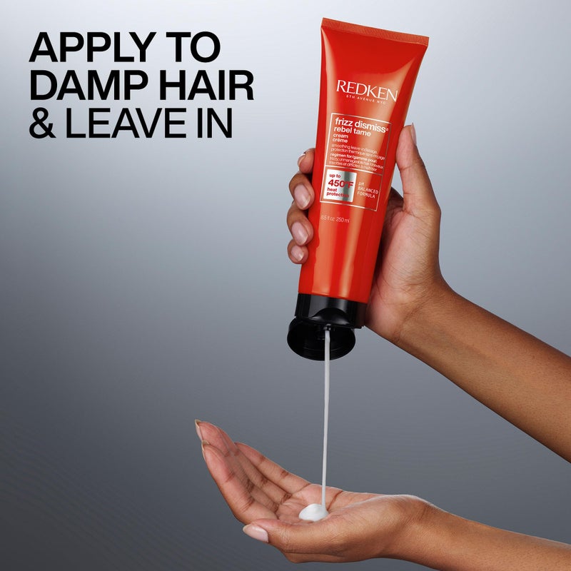 REDKEN كريم ريدكن فريز ديسميس ريبيل تيم للحماية من الحرارة للشعر المجعد - يحمي الشعر من التجاعيد، 8 أونصات - Image 5