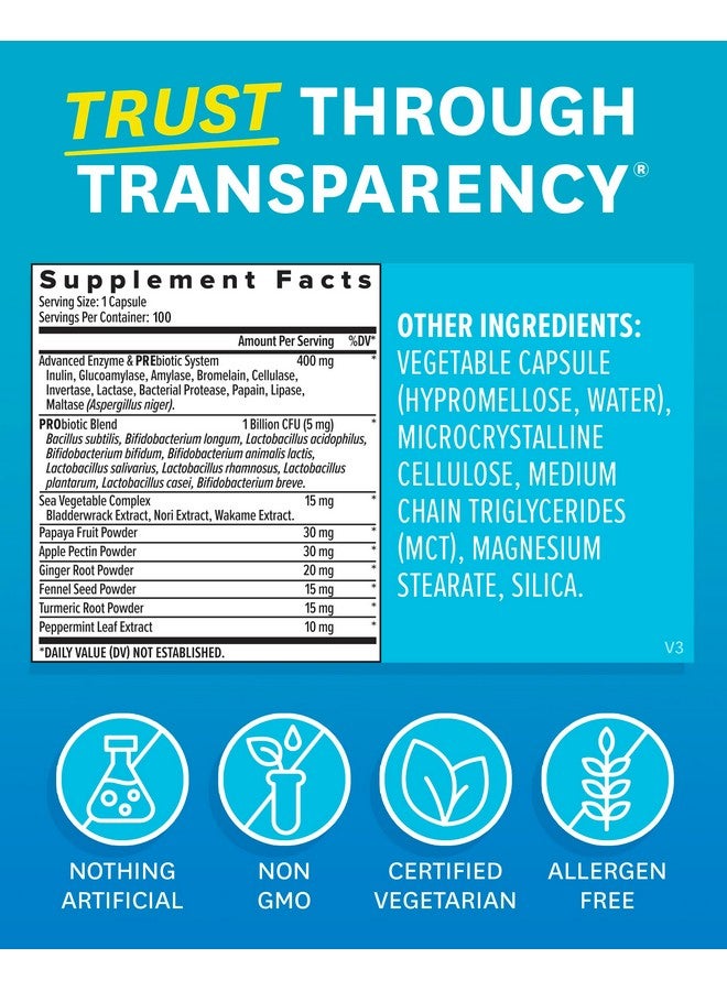 Zenwise Health Digestive Enzymes and Bromelain for Gut Health - Probiotic Multi Enzymes with Prebiotics and Probiotics for Women and Men for Digestive Health and Bloating Relief for Digestion - 100 CT - Image 2
