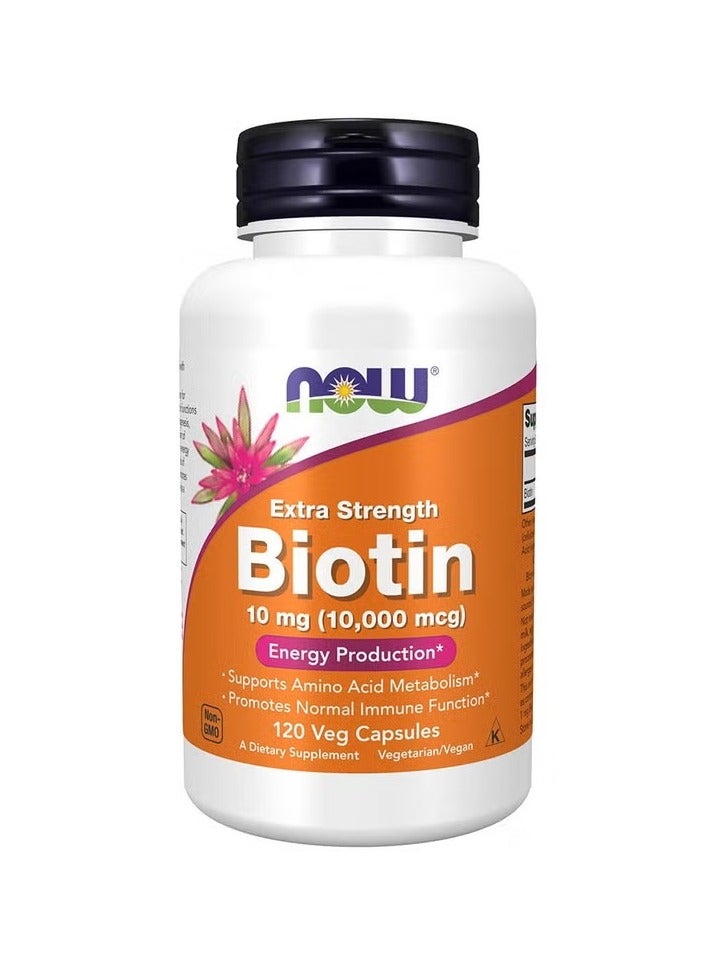 Biotin 10mg (10000 mcg)  120 Veg Capsules