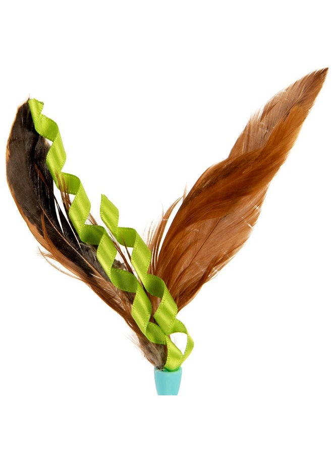SmartyKat SmartyKat Instincts Rowdy Rocker Self-Righting Interactive Cat Toy w/Feathers & Ribbons - Orange/Blue, One Size  - Image 5