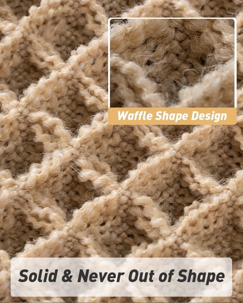 Brown honeycomb floor mat microfiber soft strong absorbent non-slip rubber bottom with tassel machine washable 61 × 92cm - Image 3
