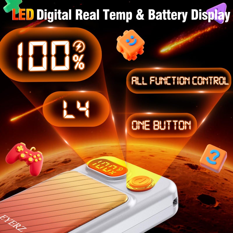 EYERZ Electric Hand Warmers Rechargeable 2 Pack, Magnetic AI Hand Warmers with LED Display & 4 Levels, Portable Pocket Heater, Gifts for Christmas, Camping, Golf, Raynauds, Hunting, Women & Men - Image 2