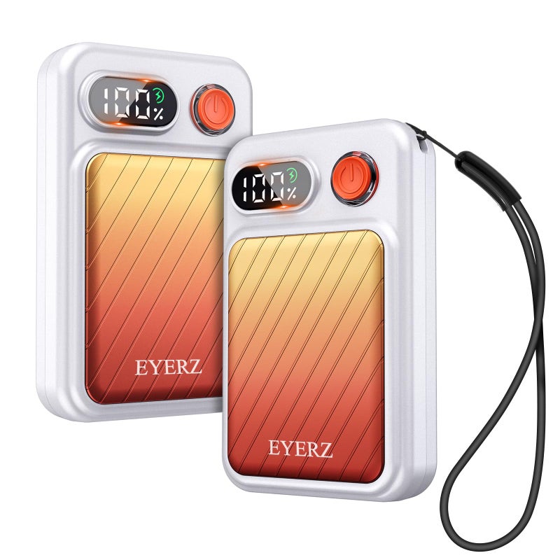 EYERZ Electric Hand Warmers Rechargeable 2 Pack, Magnetic AI Hand Warmers with LED Display & 4 Levels, Portable Pocket Heater, Gifts for Christmas, Camping, Golf, Raynauds, Hunting, Women & Men - Image 1
