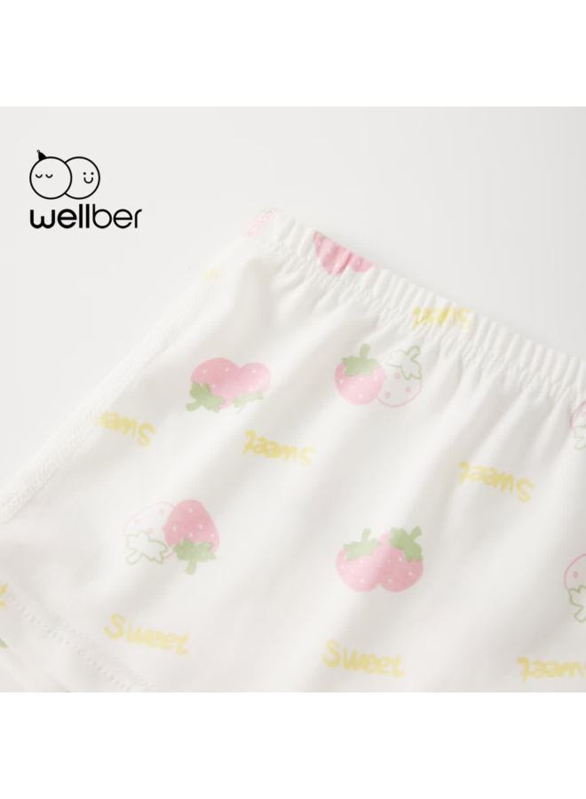 Wellber 4-pack Girls' A-class Cotton Underwear Boxer Shorts Cake Bunny Design Size 90 - Image 3