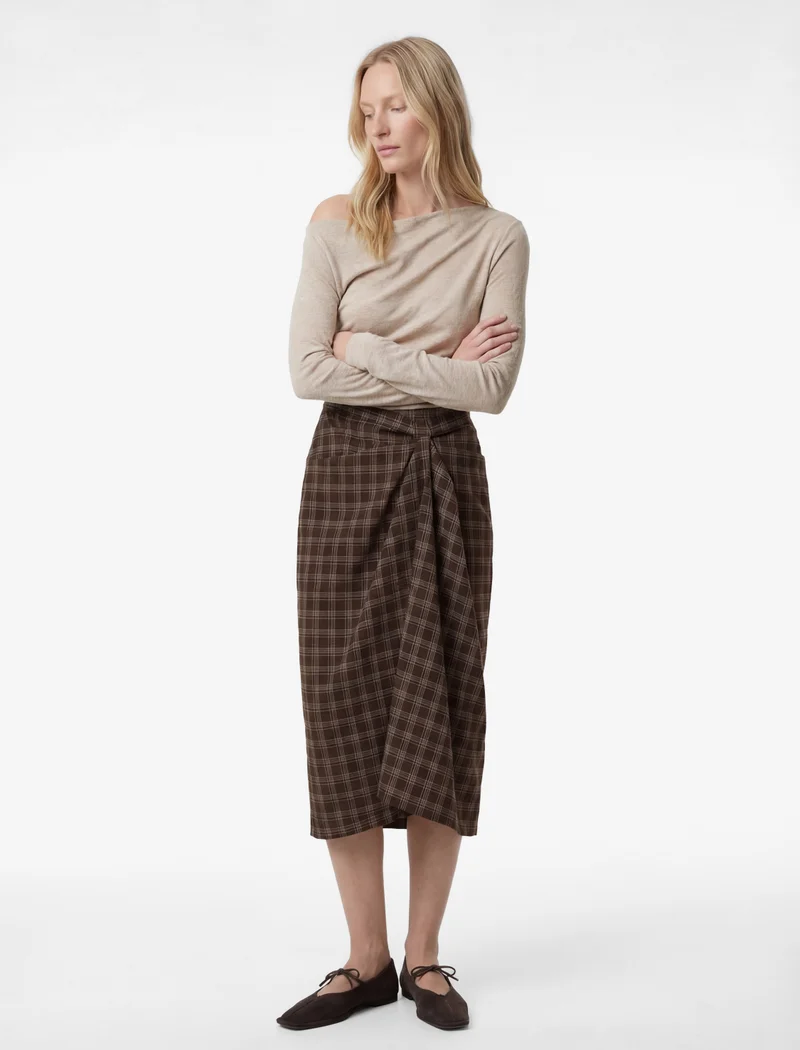 KOTON Asymmetric Midi Skirt