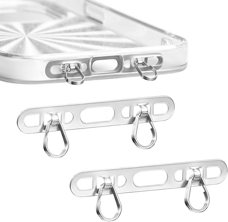 KASTWAVE All budget friendly options 2PCS Phone Tether Tab for iPhone, Metal Phone Lanyard Tabs with 2 Rings, Ultra Thin Anti-Drop Patch for Cell Phone Strap Holder, for Cell Phone Strap Assorted natural tone picks - Image 1