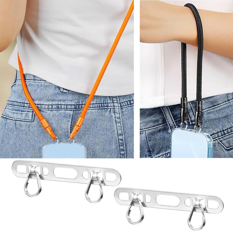 KASTWAVE All budget friendly options 2PCS Phone Tether Tab for iPhone, Metal Phone Lanyard Tabs with 2 Rings, Ultra Thin Anti-Drop Patch for Cell Phone Strap Holder, for Cell Phone Strap Assorted natural tone picks - Image 2