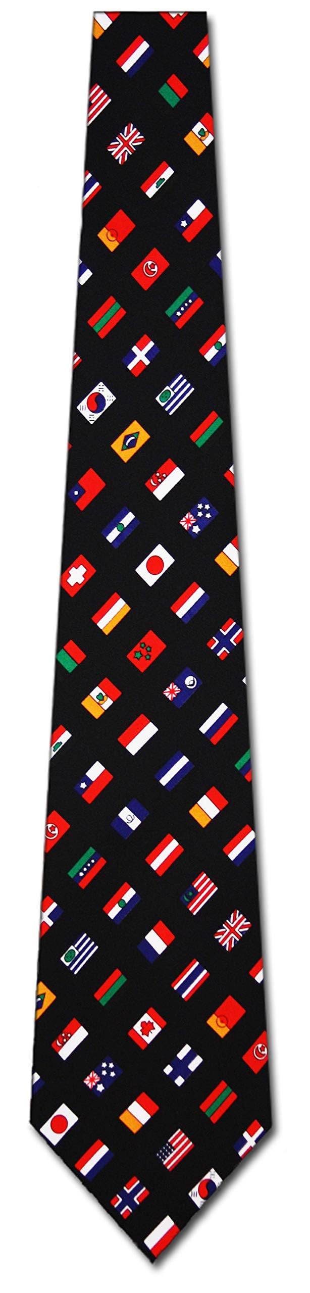 Three Rooker International Flags Tie World Flags Dark Navy Blue - Image 4
