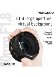 YONGNUO YN50mm F1.8 Lens Large Aperture Auto Focus Lens Compatible with Canon EF Mount EOS Camera 